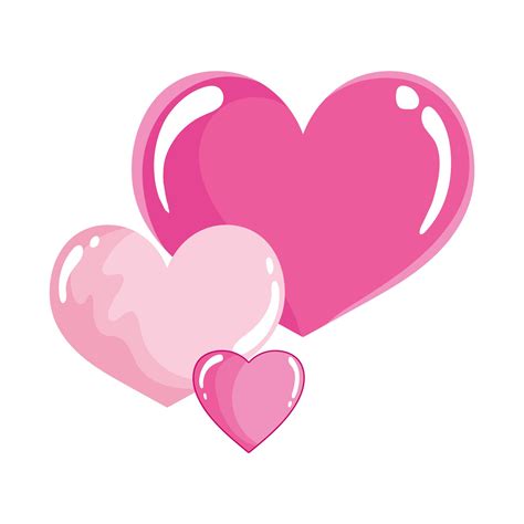Love Hearts Feelings Cartoon Romantic Isolated Icon Design 1847655