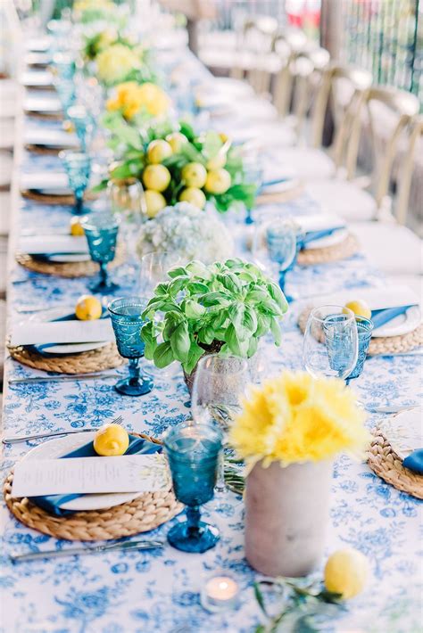 The best party planner templates tp help you organize your tasks, decorations, food and drinks, decorations and more. Italian themed dinner party with blue and lemon accents ...