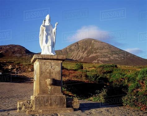 Croagh Patrick Co Mayo Ireland Statue Of St Patrick At The Site Of