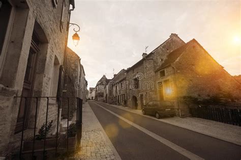 Streets Of Old French Town Bligny Sur Ouche Located In Franc Stock