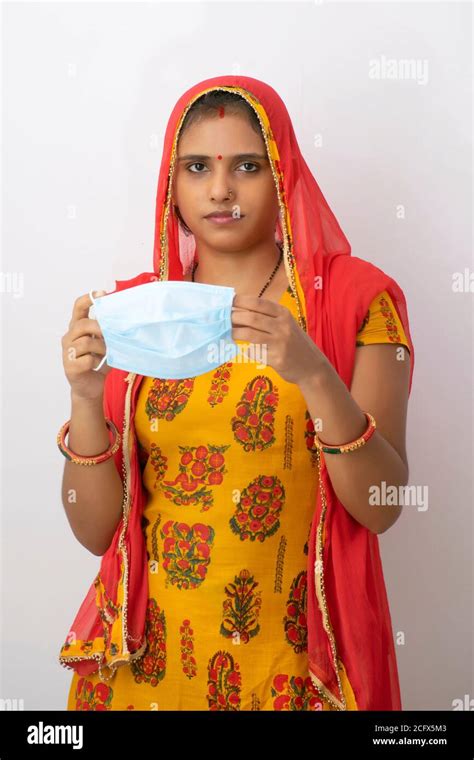 Indian Woman Wearing Mask Stock Photo Alamy
