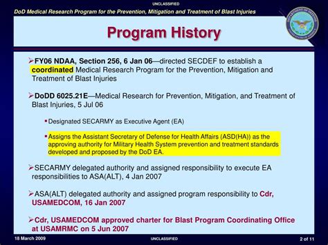 Ppt Dod Medical Research Program For The Prevention Mitigation And
