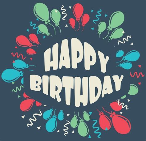 Premium Vector Happy Birthday Celebration Greeting Card Illustration