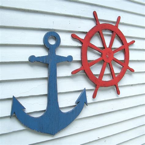 Wooden Anchor Beach Anchor Wall Decor Beach House Decor Etsy Anchor