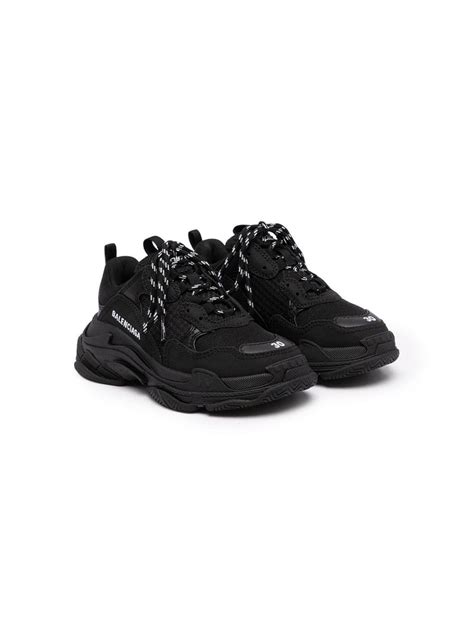 Balenciaga Kids Triple S lace-up sneakers black | MODES
