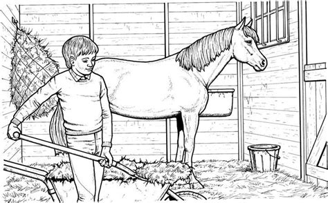 Horse Barn Coloring Page