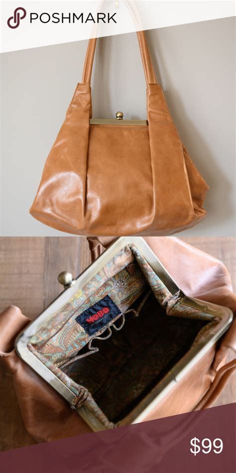 Hobo Brand Leather Handbag Structured Saddle Brown Leather Handbag With