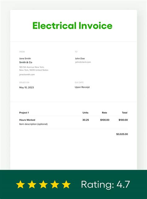 Electrical Invoice Template Free Updated 2024 Bonsai