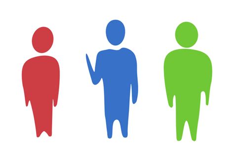 Three Different Colored Humans Vector Clipart Image Free Stock Photo