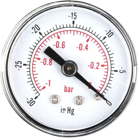 18 Bspt Dual Scale Vacuum Pressure Gauge 1~0bar 30~0inhg Back