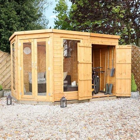 11 X 7 Corner Summerhouse With Side Shed Corner Summer House Summer