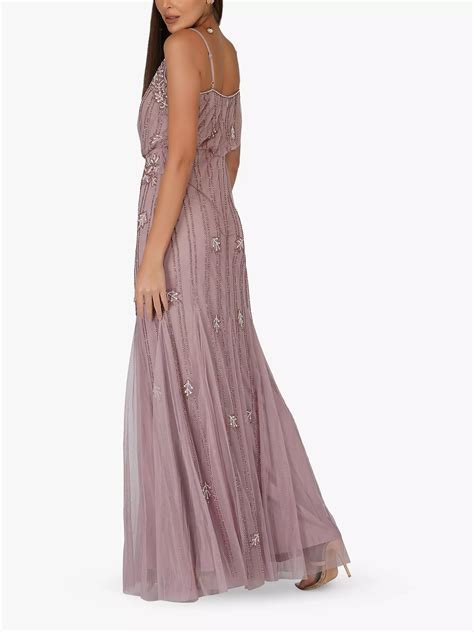Lace And Beads Keeva Bead Embellished Maxi Dress Mauve At John Lewis And Partners