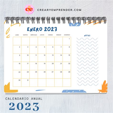 Calendario Anual 2023 Crear Y Emprender