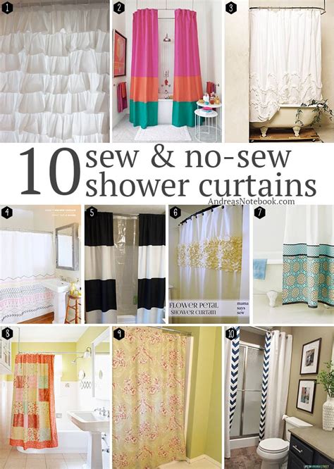 10 Sew And No Sew Diy Shower Curtain Tutorials シャワー