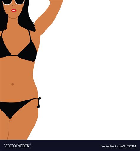 Girl In Black Bikini Background Royalty Free Vector Image