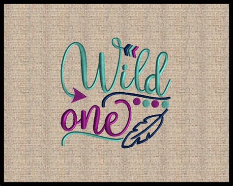 Wild One Machine Embroidery Design Arrow Embroidery Design Etsy