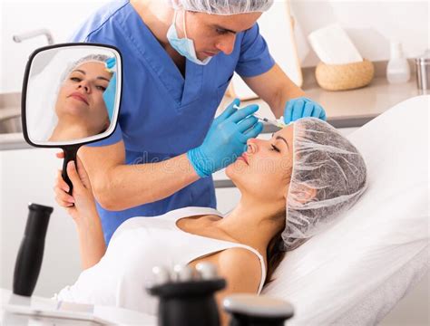 Woman Receiving Rejuvenating Facial Injections Stock Image Image Of Patient Collagen 235730223