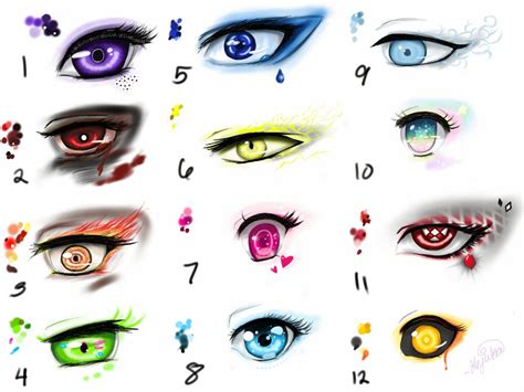 Anime female evil character with red eyes and black hair. Anime eyes practice 2 by Anjuka on DeviantArt