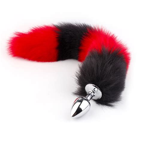 Colorful Artificial Fox Tail Metal Butt Plug Anal Sex Toy China Butt