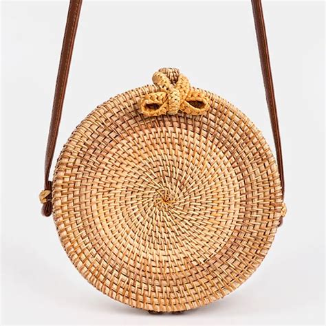 2018 New Fashion Round Straw Bag Handbags Women Summer Rattan Bag