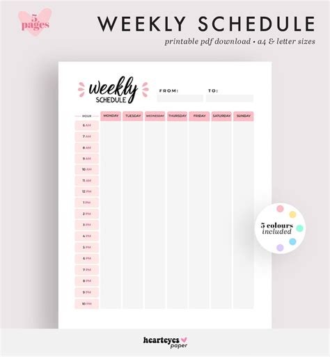 Cute Aesthetic Weekly Schedule Template Orion Velazquez