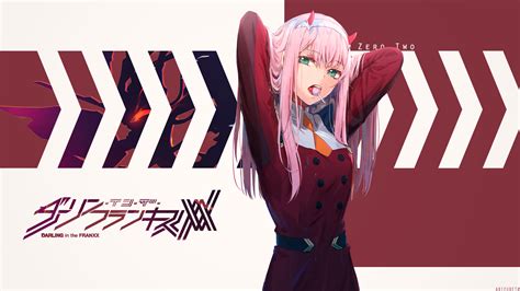 Pink Hair Zero Two Darling In The Franxx Anime Long Hair Darling