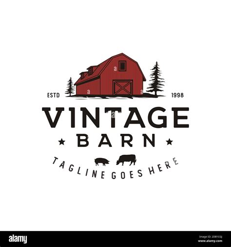 Vintage Retro Rustic Barn Logo Design Illustration Stock Vector Image
