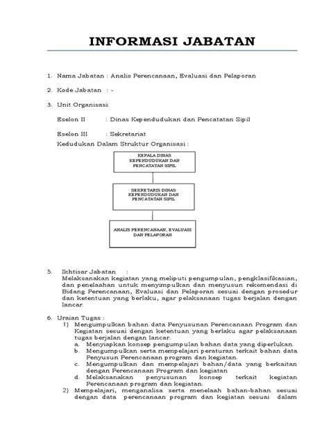 Analis Perencanaan Evaluasi Dan Pelaporan Pdf