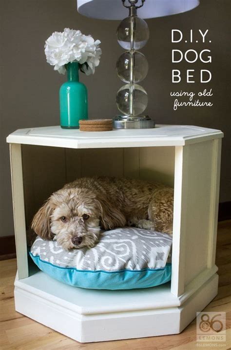 Doggy Bed In Night Stand Or Side Table Old Furniture Repurposed