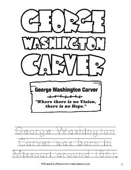 George Washington Carver Coloring Booklevel B By Writebonnierose