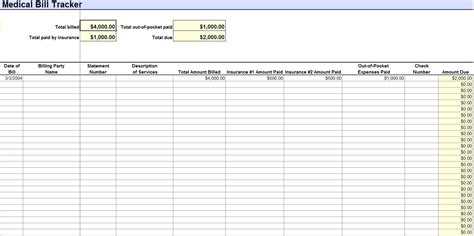 Medical Expense Tracker Spreadsheet Db Excel Com