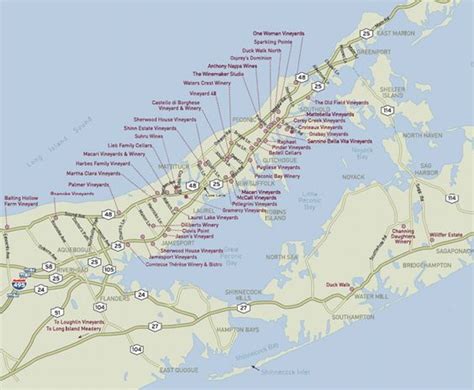 Long Island Winery Map