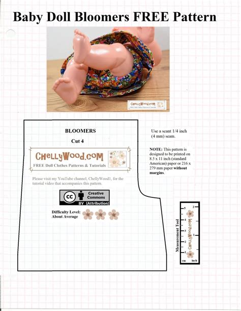 Free Printable Sewing Pattern For Dolls Bloomers