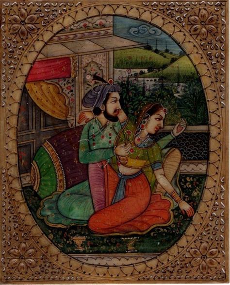 Mughal Miniature Painting Handmade Antique Finish Indian Emperor Harem