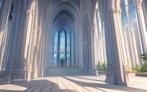 Anime Cathedral Church Generative Ai Generative Ai Stock