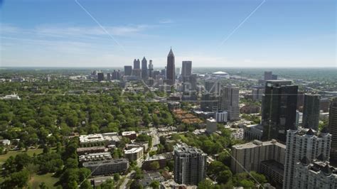Midtown Atlanta Skyscrapers Near Downtown Georgia Aerial Stock Photo