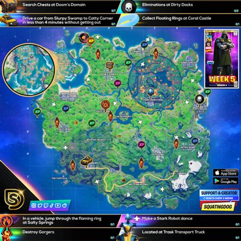 Thanks to leaks and dataminers, players can get a preview of the new map changes and named places implemented by the new season patch. Fortnite Chapter 2 Season 4 Week 5 Challenges Cheat Sheet