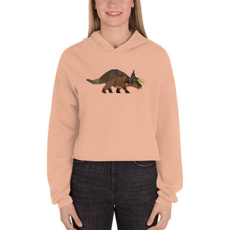 Triceratops Polygon Crop Hoodie The Dino Reserve