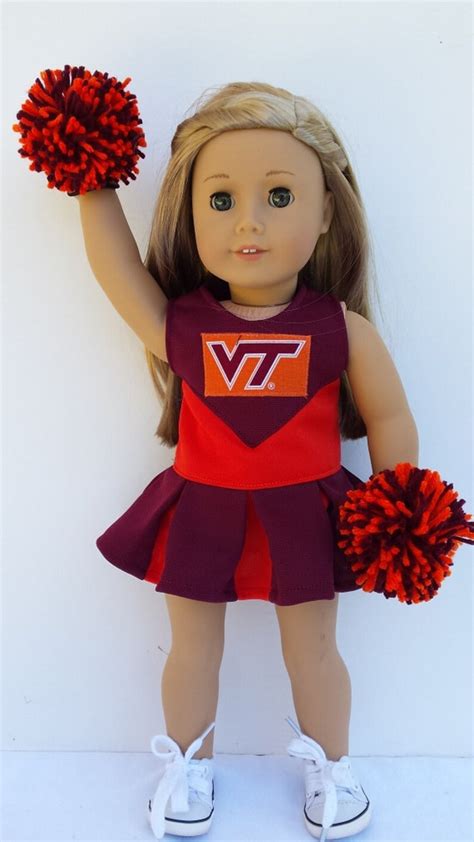 American Doll Girl 18 Virginia Tech Cheerleader Pompoms Etsy
