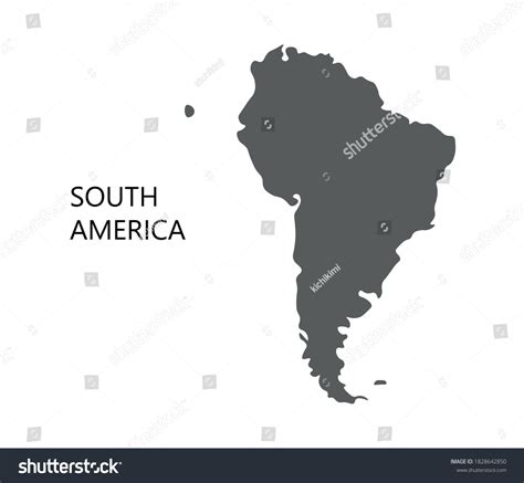 South America Vector Silhouette Continent Mainland Stock Vector