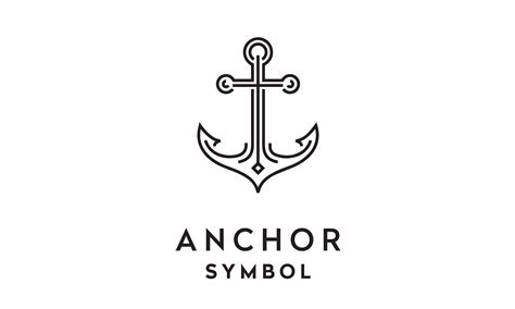 Simple Mono Line Art Anchor Boat Logo Graphic By Enola99d · Creative