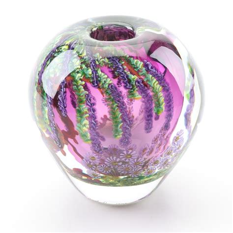 Chris Heilman Art Glass Vase Wisteria And Garden Ebth