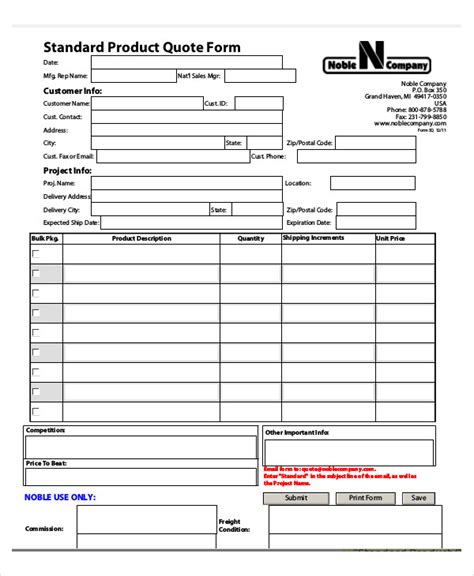 Free 7 Sample Standard Quotation Forms In Ms Word Pdf
