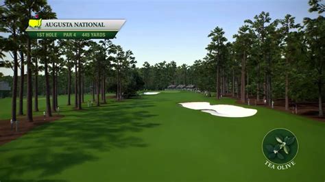 Course Flyover Augusta National Golf Clubs 1st Hole Youtube