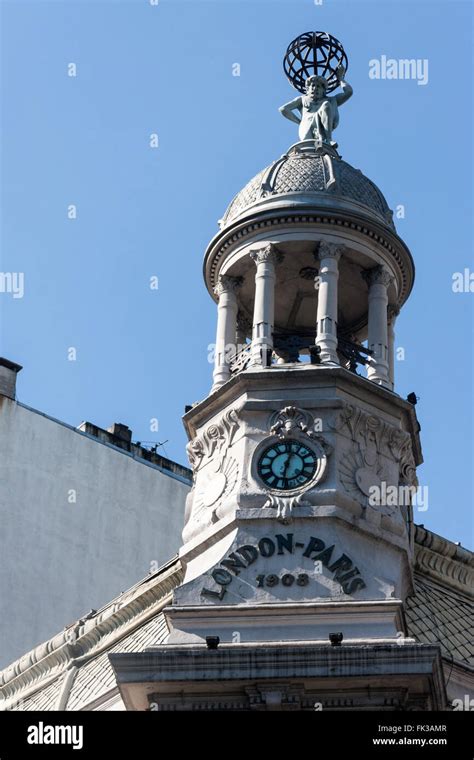 Clock Tower Historical Building Facade Montevideo Uruguay Stock Photo
