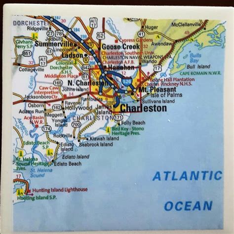 Electronics Office Electronics South Carolina Road Map Coasters Set Of