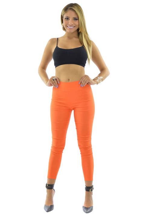high waisted orange leggings orange leggings perfect leggings crazy leggings
