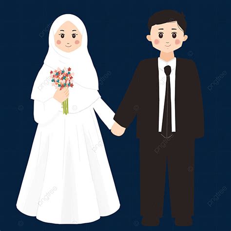 Ilustrasi Kartun Muslim Pernikahan Yang Lucu Pernikahan Muslim Ilustrasi Pernikahan