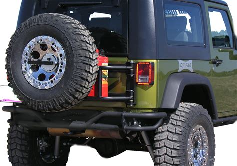 Or Fab Swing A Way Tire Can Carrier For 07 17 Jeep Wrangler Jk Jeep