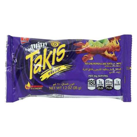 Buy Barcel Takis Chips Fuego Hot Chili Peppers And Lime Tortilla G